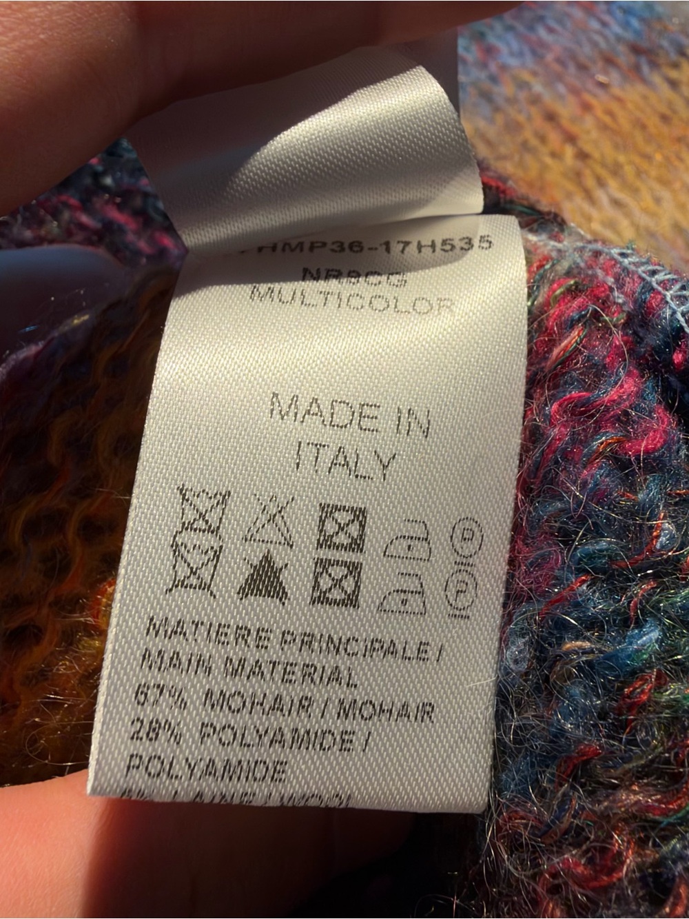 Chloe Multicolor Mohair Striped Crewneck Sweater - Picture 5 of 6